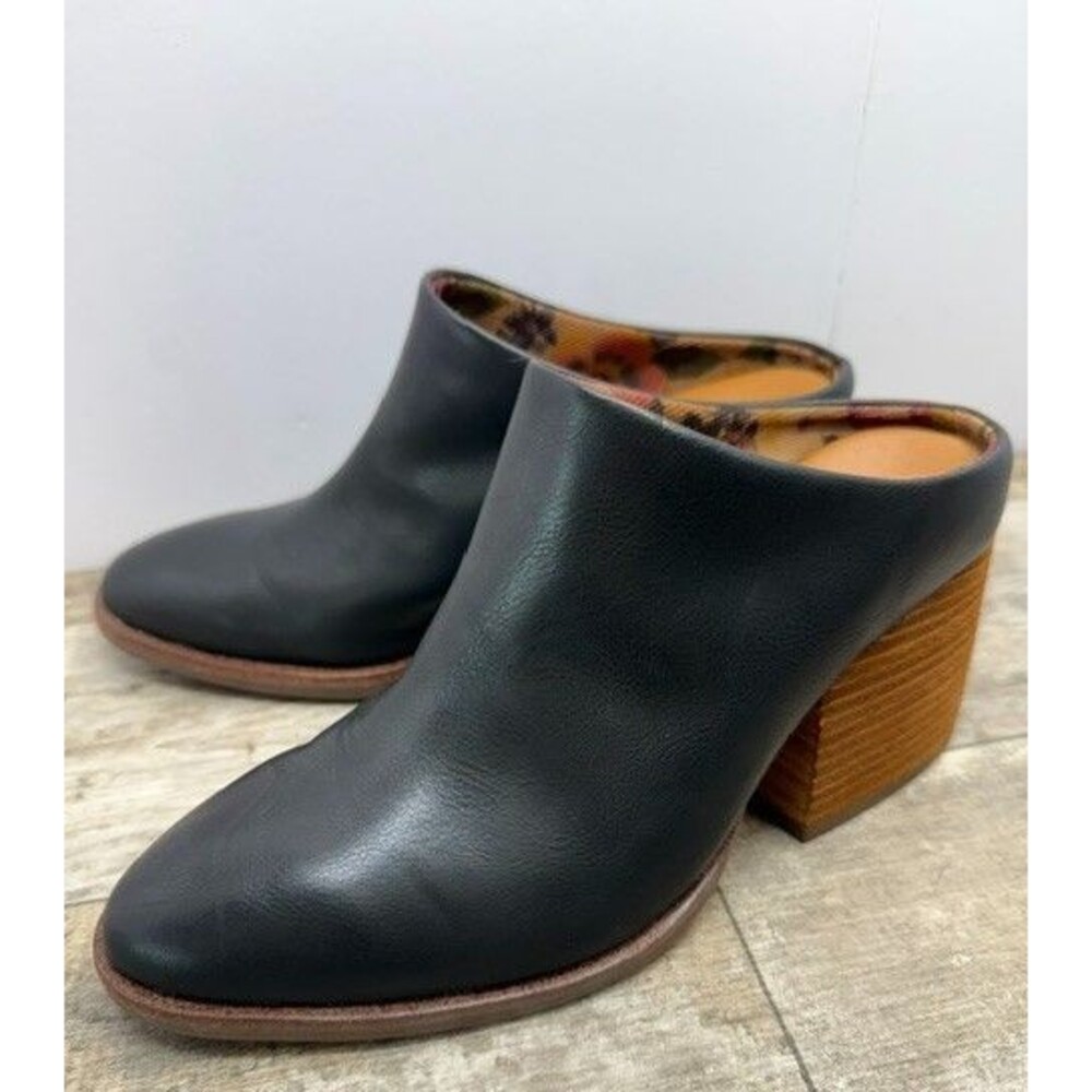 Kork-Ease Black Leather Mule Heels